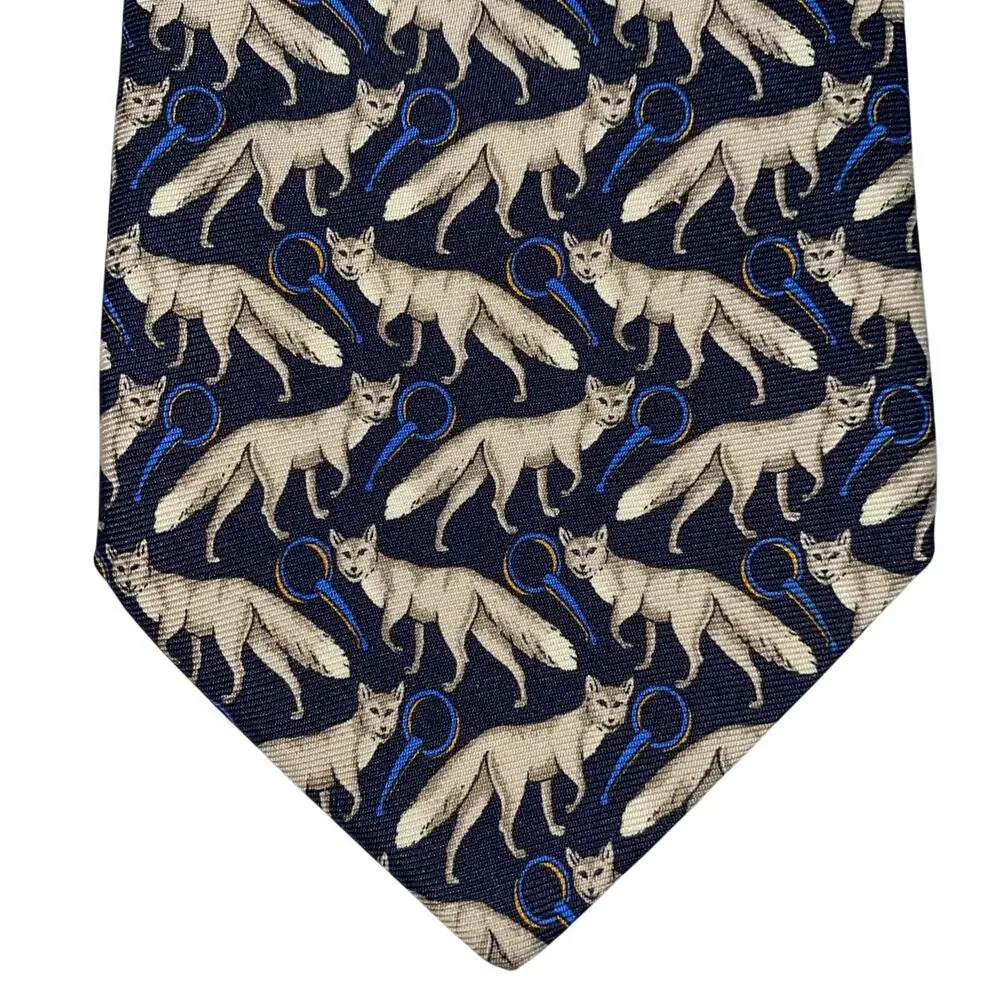 Brooks Brothers Makers Blue Wolf Men Silk Necktie Woven Italy Made USA